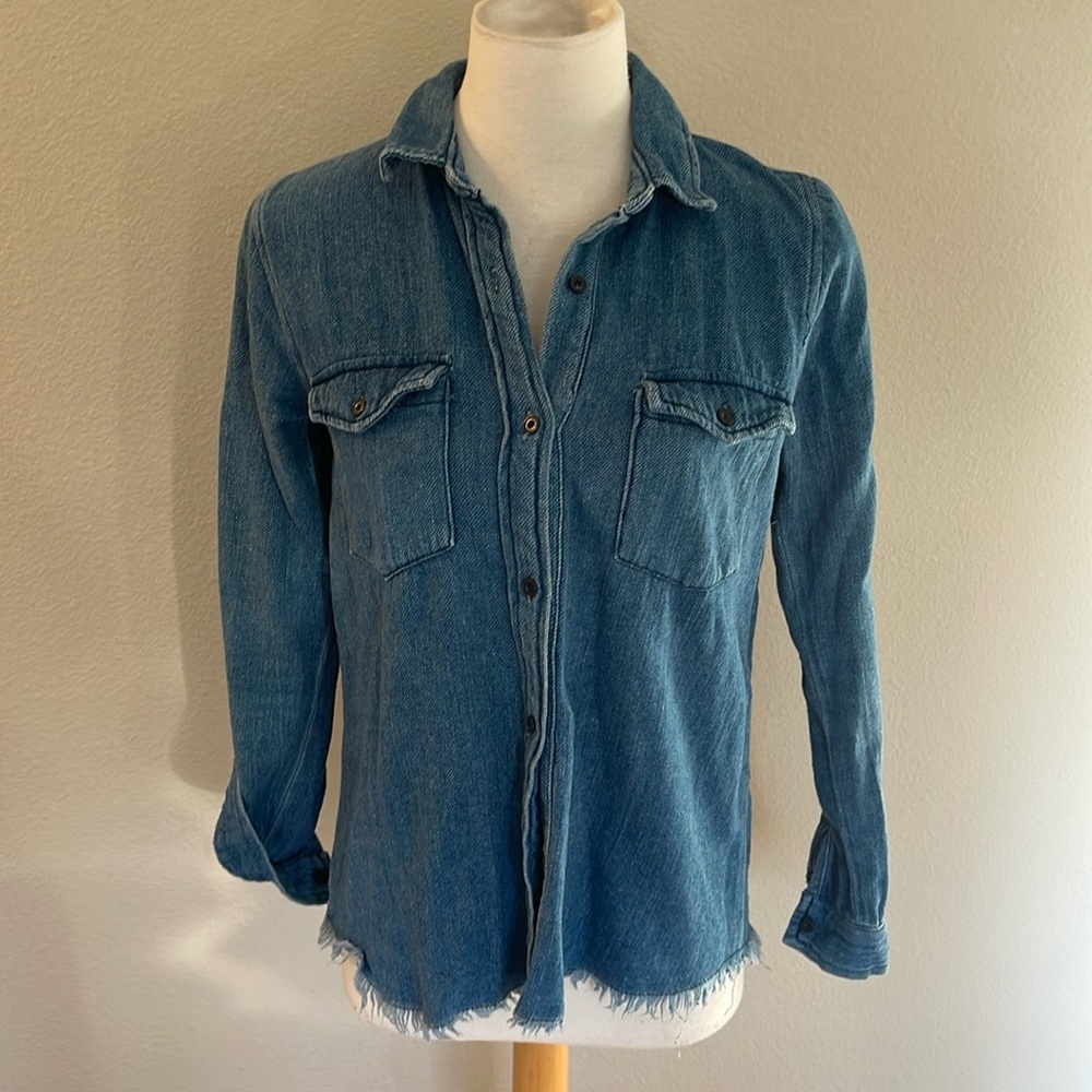 2nd Earth Vintage Denim Button-down Shirt - approx Small